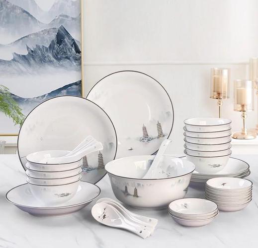 广西三环陶瓷:水墨丹青桂林山水餐具